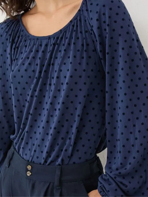 Women Fatface Shirts and Blouses Lily Blue Navy Spot Top Women Fatface Shirts and Blouses Lily Blue Navy Spot Top