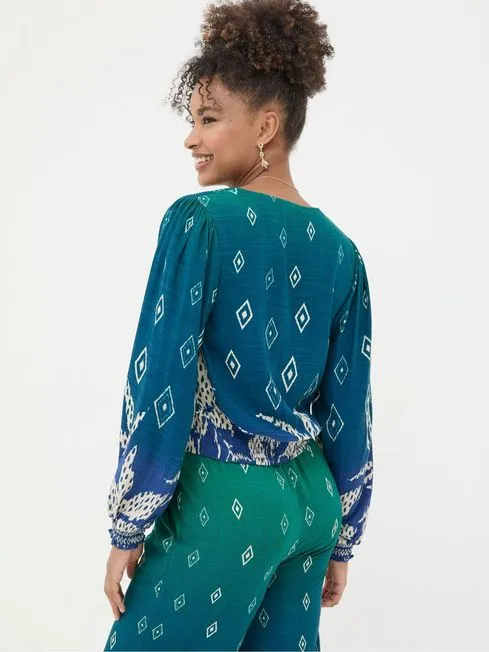 Women Fatface Shirts and Blouses Margot Blue Ombre Leaves Blouse Women Fatface Shirts and Blouses Margot Blue Ombre Leaves Blouse