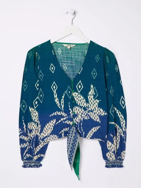 Women Fatface Shirts and Blouses Margot Blue Ombre Leaves Blouse Women Fatface Shirts and Blouses Margot Blue Ombre Leaves Blouse