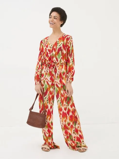 Women Fatface Shirts and Blouses Margot Orange Paradise Ikat Blouse