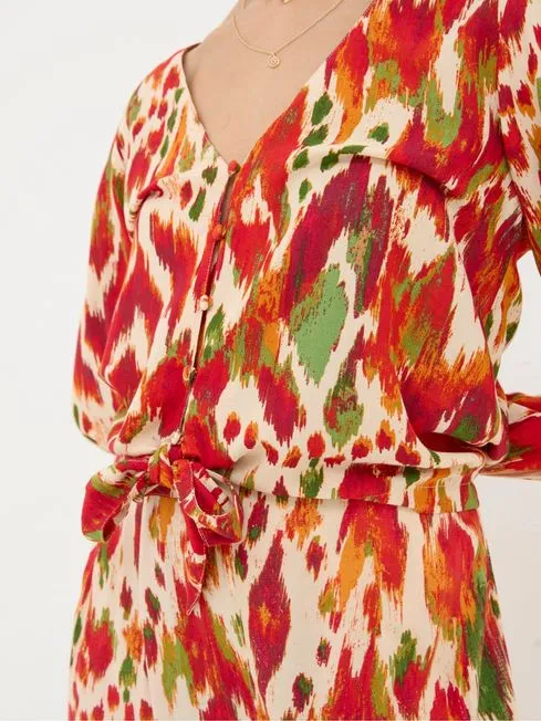 Women Fatface Shirts and Blouses Margot Orange Paradise Ikat Blouse