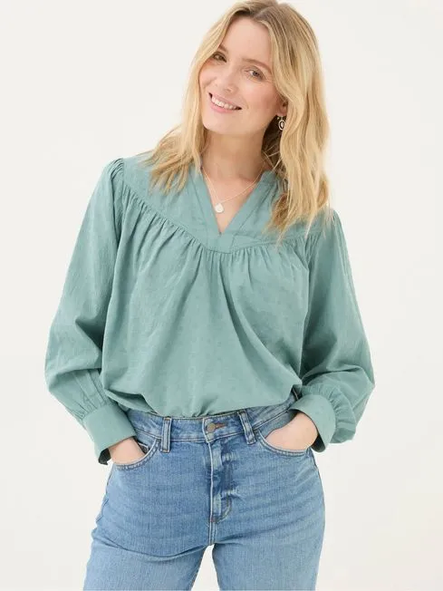 Women Fatface Shirts and Blouses Mathilde Teal Blue Blouse