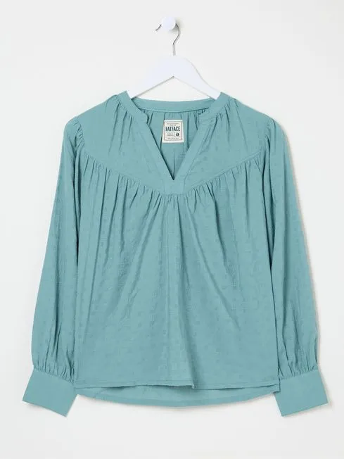 Women Fatface Shirts and Blouses Mathilde Teal Blue Blouse Women Fatface Shirts and Blouses Mathilde Teal Blue Blouse