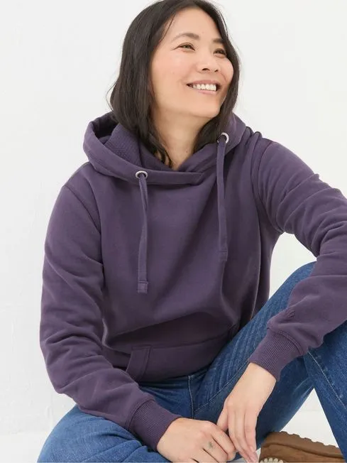 Women Fatface Sweatshirts and Hoodies Izzy Purple Overhead Hoodie