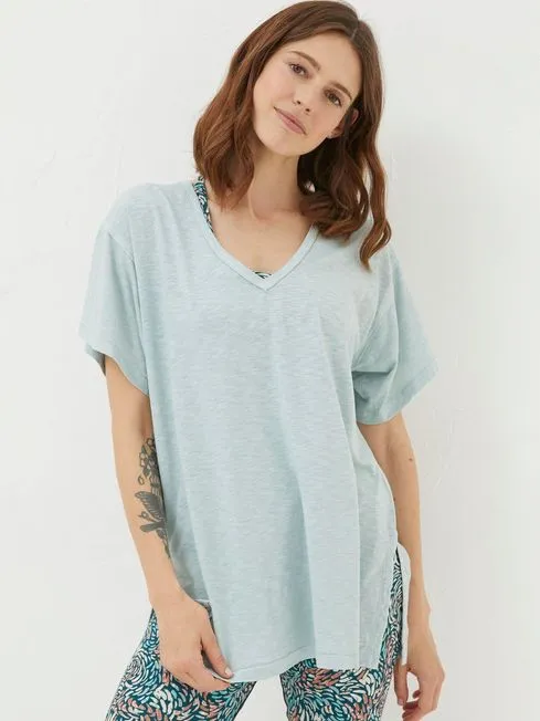 Women Fatface Tops and TShirts Abi Blue Tunic TShirt