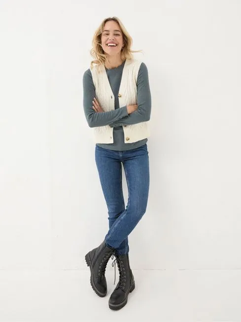Women Fatface Tops and TShirts Callie Grey Long Sleeve Top