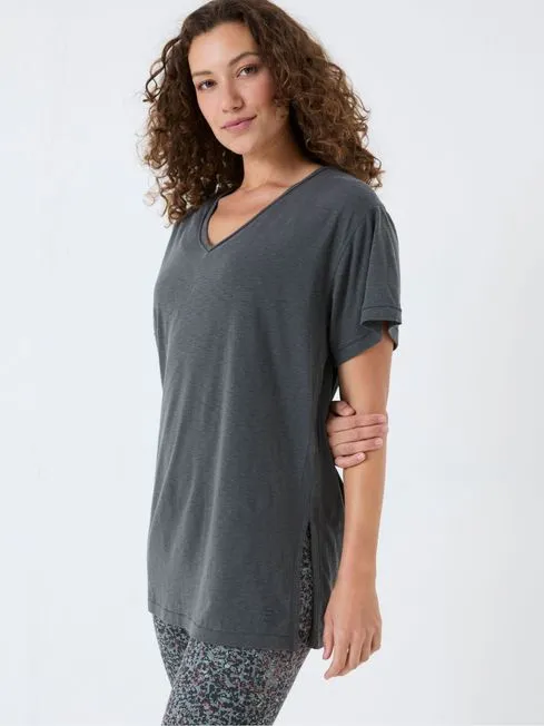 Women Fatface Tops and TShirts Grey Cotton Blend Abi TShirt