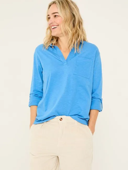 Women Fatface Tops and TShirts Paige Bright Blue 100 Organic Cotton Jersey Shirt