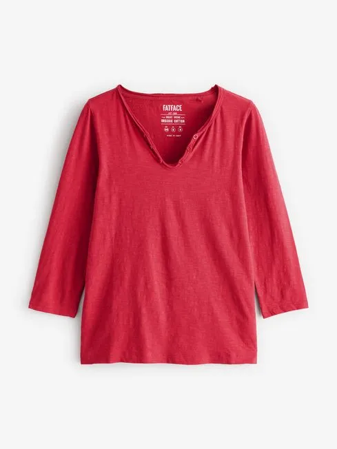 Women Fatface Tops and TShirts Red 100 Cotton Porter TShirt