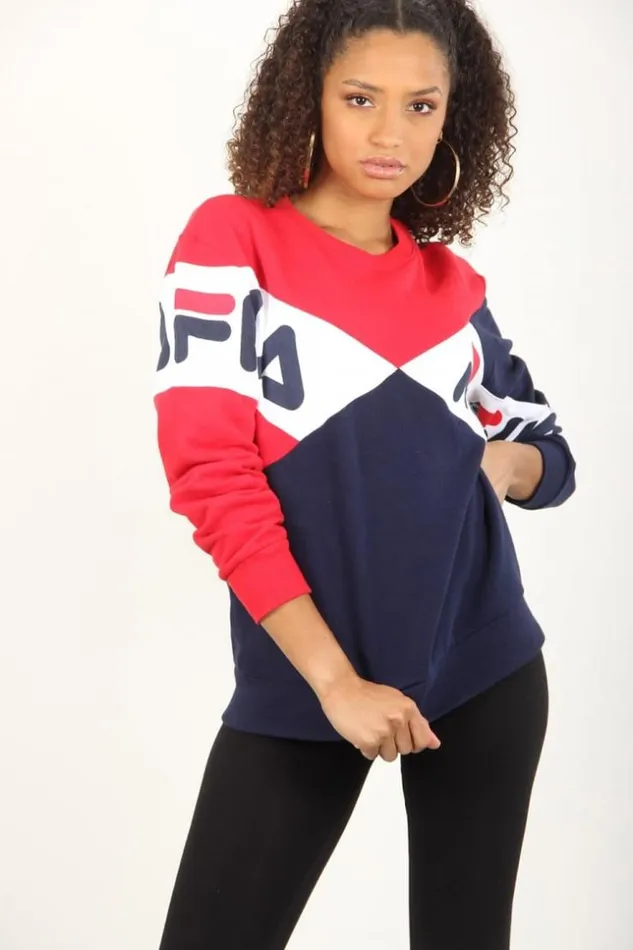 Women Fila Lidia Boyfriend Fit Sweatshirt Brentiny Paris Sweaters and Sweatshirts