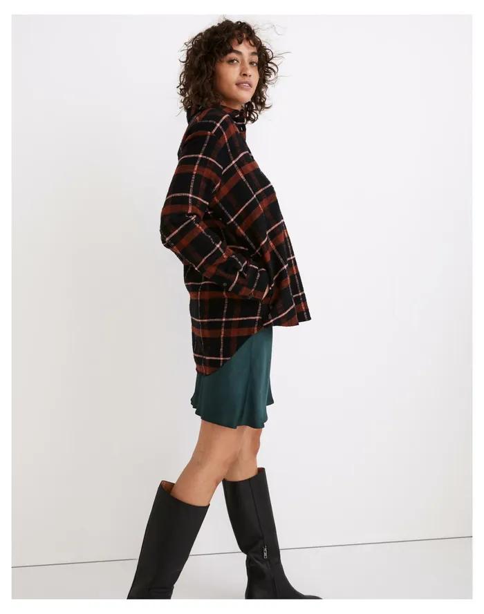 Women Flannel Sunday Shirt In Evins Plaid True Black Madewell Tops and Shirts Women Flannel Sunday Shirt In Evins Plaid True Black Madewell Tops and Shirts