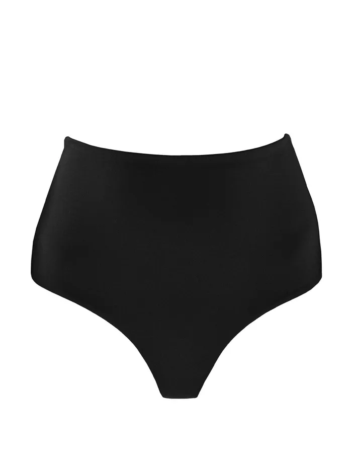Women Form And Fold 8211 The Rise Bikini Bottom In Black The UNDONE Swimwear