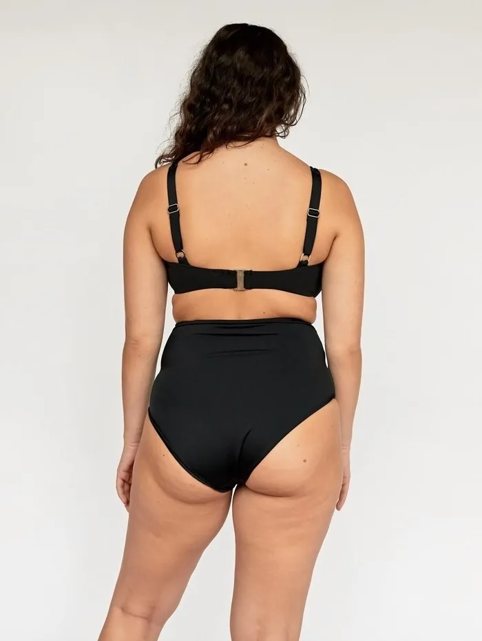 Women Form And Fold 8211 The Rise Bikini Bottom In Black The UNDONE Swimwear