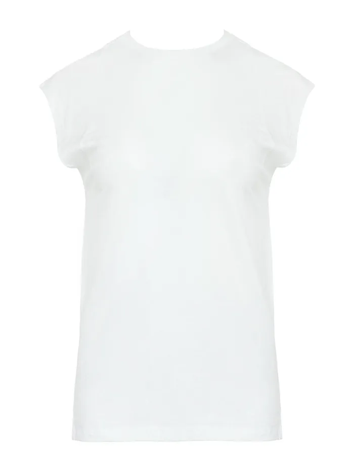 Women Frame Denim 8211 Le Mid Rise Muscle Tee In White The UNDONE Tops