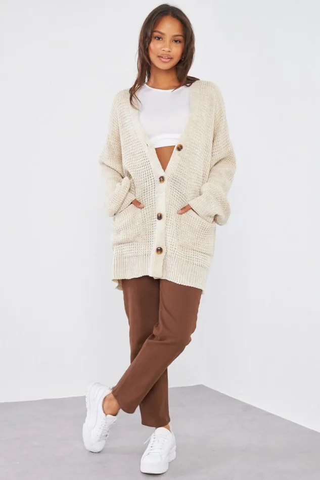 Women Gilet En Maille Beige Beige Brentiny Paris Cardigans