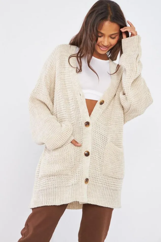 Women Gilet En Maille Beige Beige Brentiny Paris Cardigans