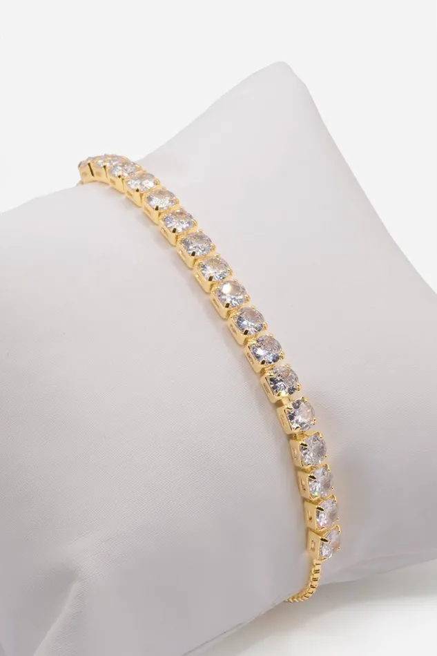 Women Gold Adjustable Slider Tennis Bracelet Roman Jewellery