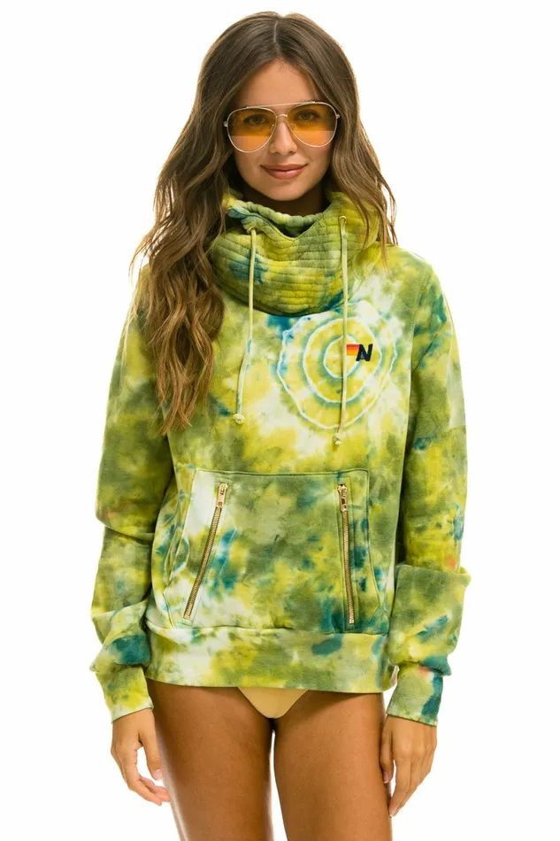 Women HAND DYED NINJA PULLOVER HOODIE 8211 TIE DYE GREEN YELLOW Aviator Nation Hoodies Women HAND DYED NINJA PULLOVER HOODIE 8211 TIE DYE GREEN YELLOW Aviator Nation Hoodies