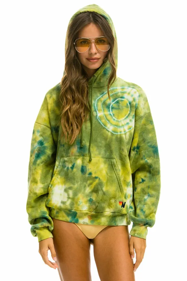 Women HAND DYED PULLOVER HOODIE RELAXED 8211 TIE DYE GREEN YELLOW Aviator Nation Hoodies Women HAND DYED PULLOVER HOODIE RELAXED 8211 TIE DYE GREEN YELLOW Aviator Nation Hoodies