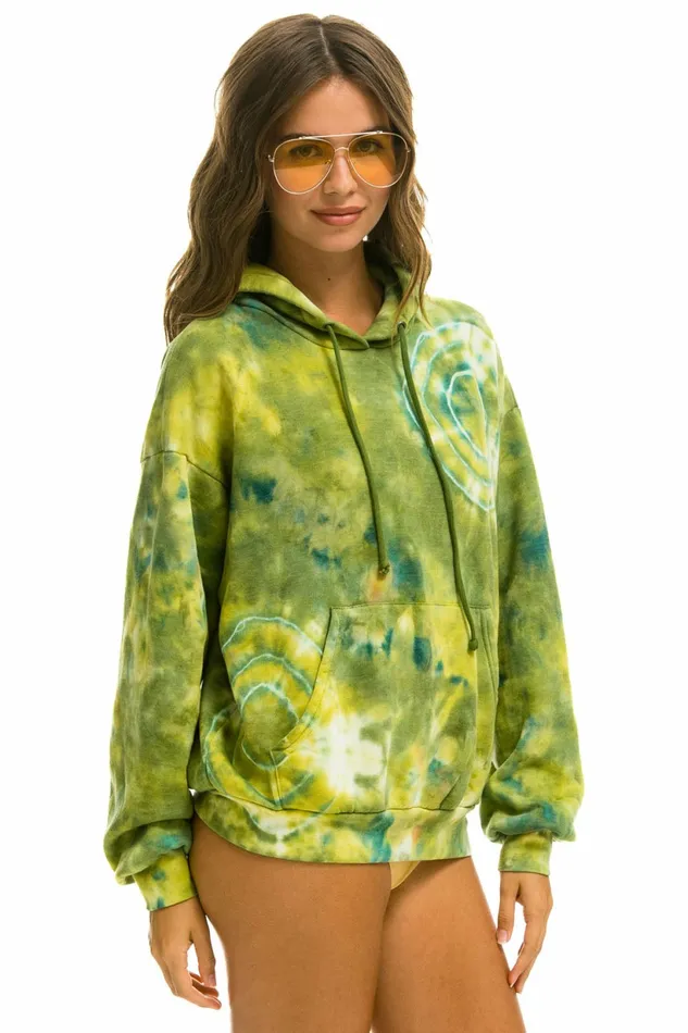 Women HAND DYED PULLOVER HOODIE RELAXED 8211 TIE DYE GREEN YELLOW Aviator Nation Hoodies Women HAND DYED PULLOVER HOODIE RELAXED 8211 TIE DYE GREEN YELLOW Aviator Nation Hoodies