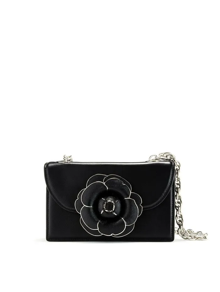 Women Handbags Oscar De La Renta Black Saffiano TRO Bag Black