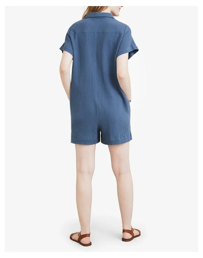 Women HATCH Collection Maternity Lenora Romper Dark Grey Madewell Jumpsuits and Overalls Women HATCH Collection Maternity Lenora Romper Dark Grey Madewell Jumpsuits and Overalls