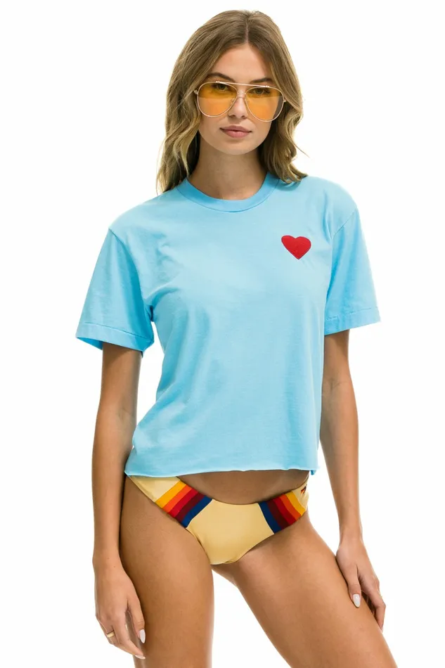 Women HEART EMBROIDERY BOYFRIEND TEE 8211 SKY Aviator Nation UnisexTees Women HEART EMBROIDERY BOYFRIEND TEE 8211 SKY Aviator Nation UnisexTees