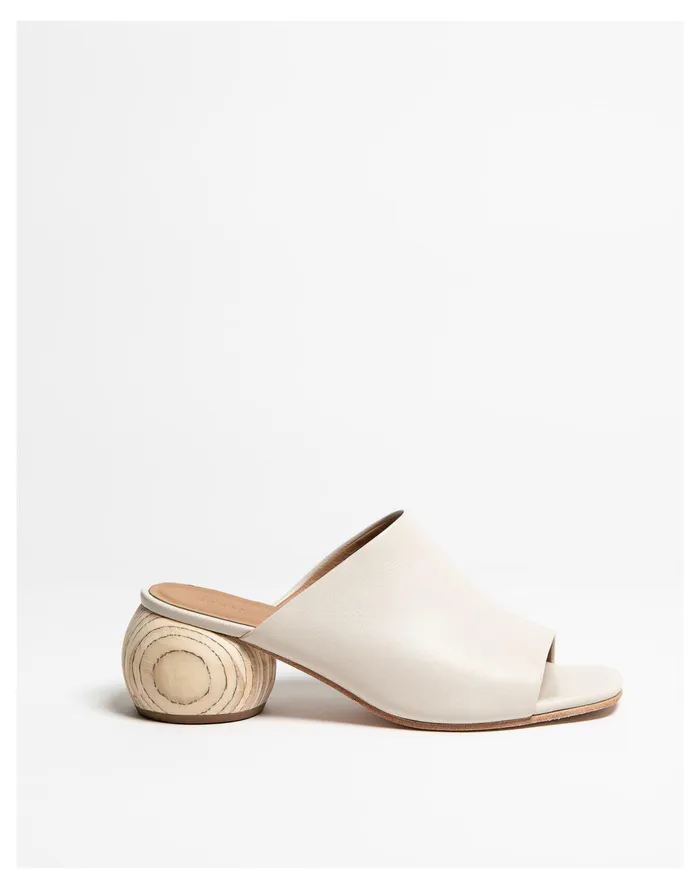 Women HUMA BLANCO Leather Milla Sandal Mules Cream Madewell Heels Women HUMA BLANCO Leather Milla Sandal Mules Cream Madewell Heels