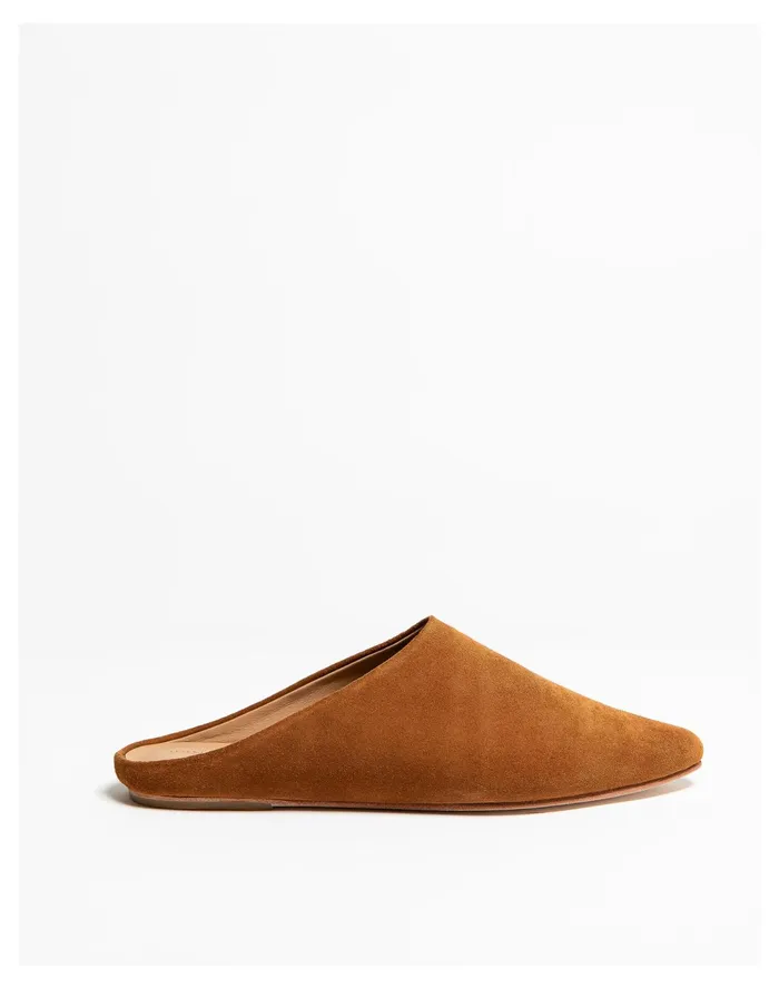Women HUMA BLANCO Suede Luna Slide Mules Caramel Madewell Flats Women HUMA BLANCO Suede Luna Slide Mules Caramel Madewell Flats