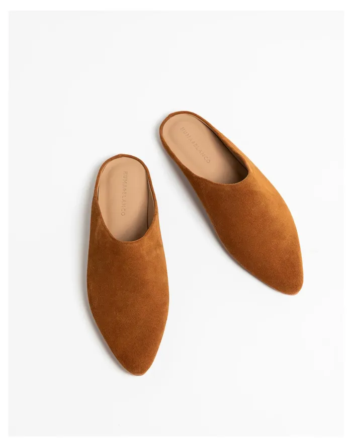 Women HUMA BLANCO Suede Luna Slide Mules Caramel Madewell Flats Women HUMA BLANCO Suede Luna Slide Mules Caramel Madewell Flats