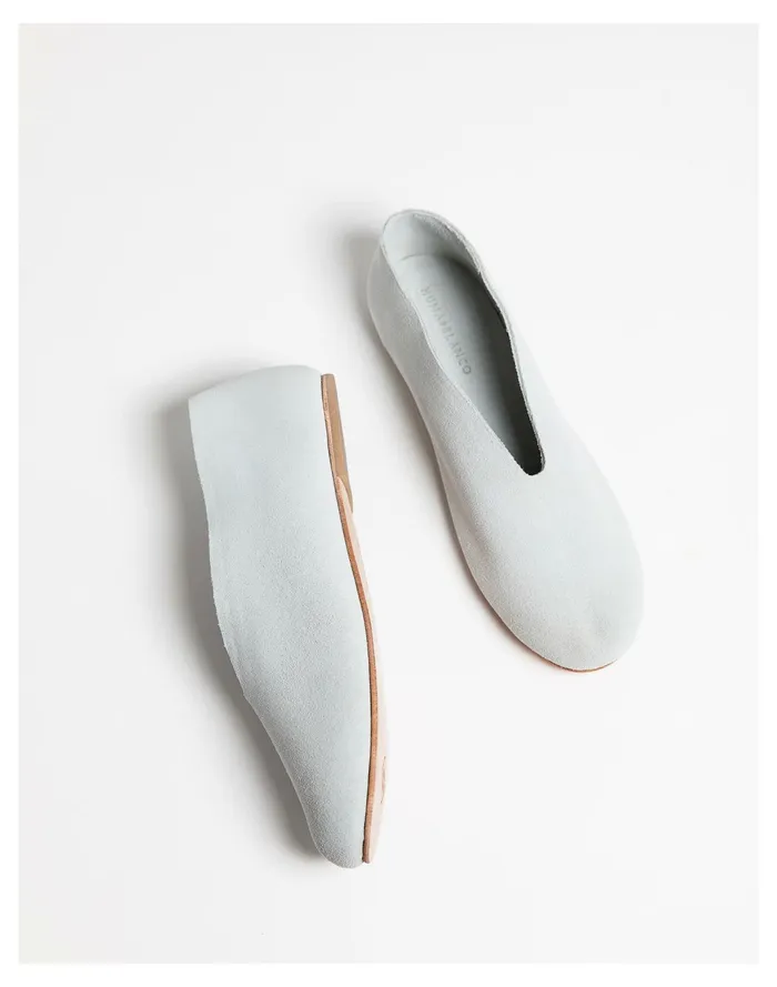 Women HUMA BLANCO Suede Rina Slipper Flats Light Blue Madewell Flats