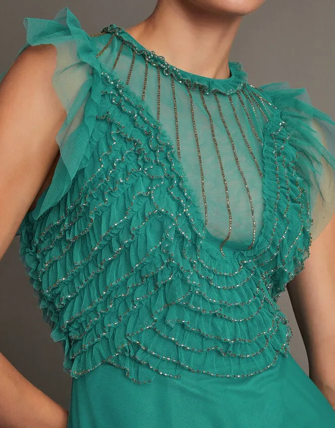 Women Irina HandEmbellished Maxi Dress Green Monsoon Occasionwear
