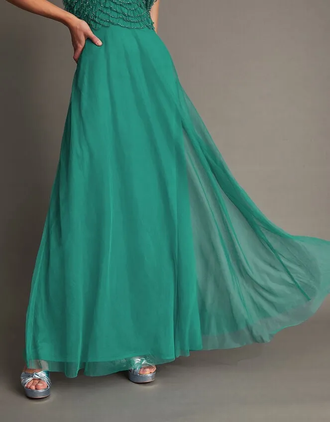 Women Irina HandEmbellished Maxi Dress Green Monsoon Occasionwear