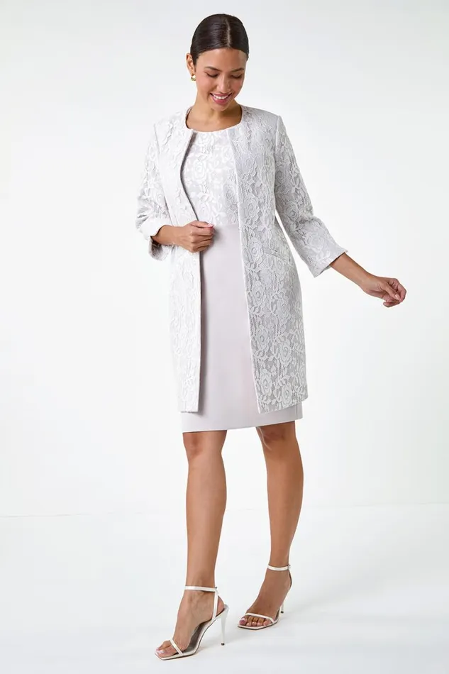 Women Ivory Lace Bodice Shift Dress Roman Dresses