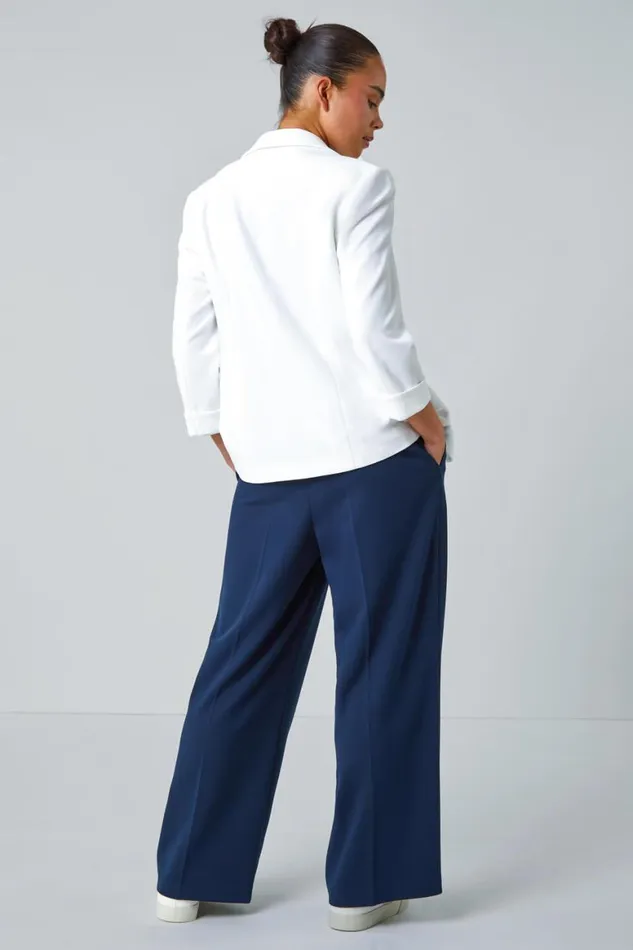 Women Ivory Petite Classic Stretch Blazer Roman Jackets