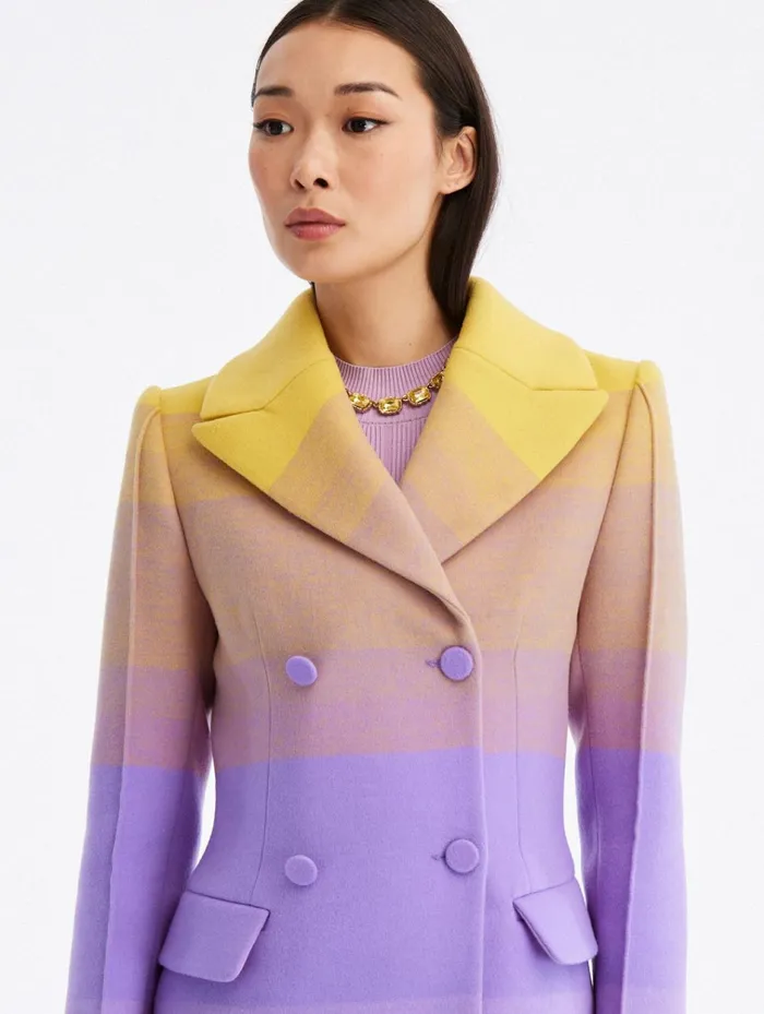 Women Jackets and Coats Oscar De La Renta Ombr Double Breasted Jacket Irisginger Women Jackets and Coats Oscar De La Renta Ombr Double Breasted Jacket Irisginger