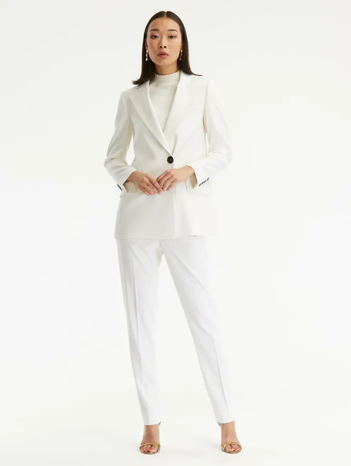 Women Jackets and Coats Oscar De La Renta Single Breasted Jacket Ivory Women Jackets and Coats Oscar De La Renta Single Breasted Jacket Ivory