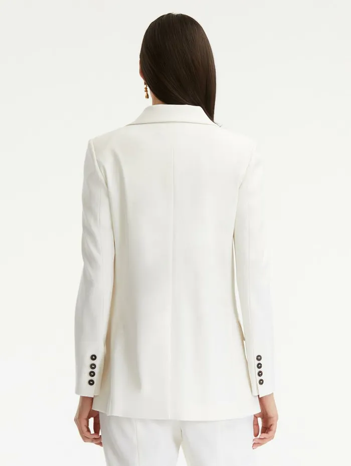 Women Jackets and Coats Oscar De La Renta Single Breasted Jacket Ivory Women Jackets and Coats Oscar De La Renta Single Breasted Jacket Ivory