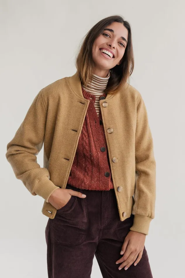 Women Jackets Women 8211 Coldita 8211 BeigeCamel TWOTHIRDS Jackets