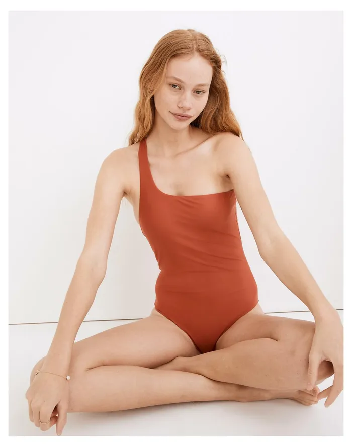 Women Jade Swim Evolve Single Shoulder One Piece Swimsuit Terracotta Madewell Swim Women Jade Swim Evolve Single Shoulder One Piece Swimsuit Terracotta Madewell Swim