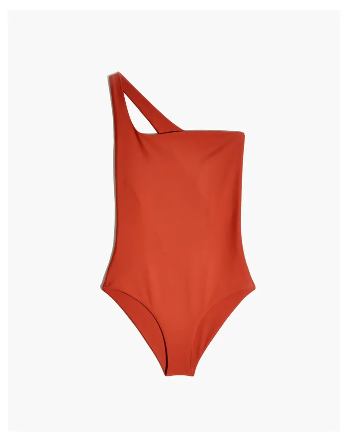 Women Jade Swim Evolve Single Shoulder One Piece Swimsuit Terracotta Madewell Swim Women Jade Swim Evolve Single Shoulder One Piece Swimsuit Terracotta Madewell Swim