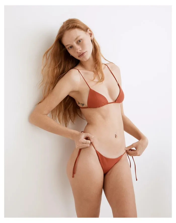 Women Jade Swim Ties String Bikini Bottom Terracotta Madewell Swim Women Jade Swim Ties String Bikini Bottom Terracotta Madewell Swim