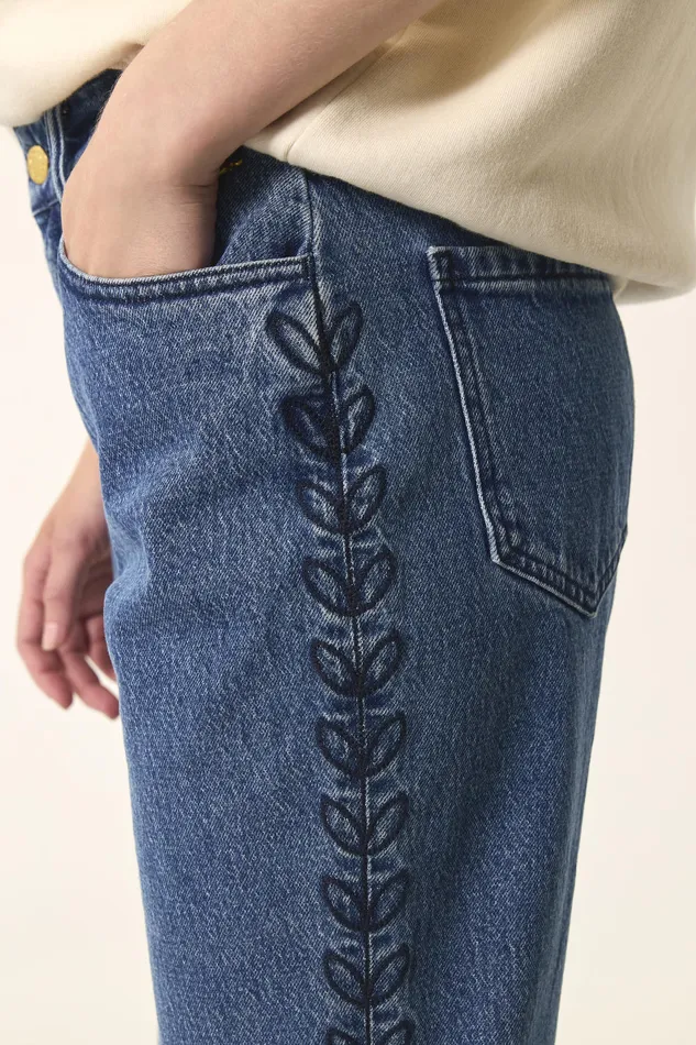 Women Jeans Louisetta Middle Blue Jean Coton Bleu Clair Des Petits Hauts Denim