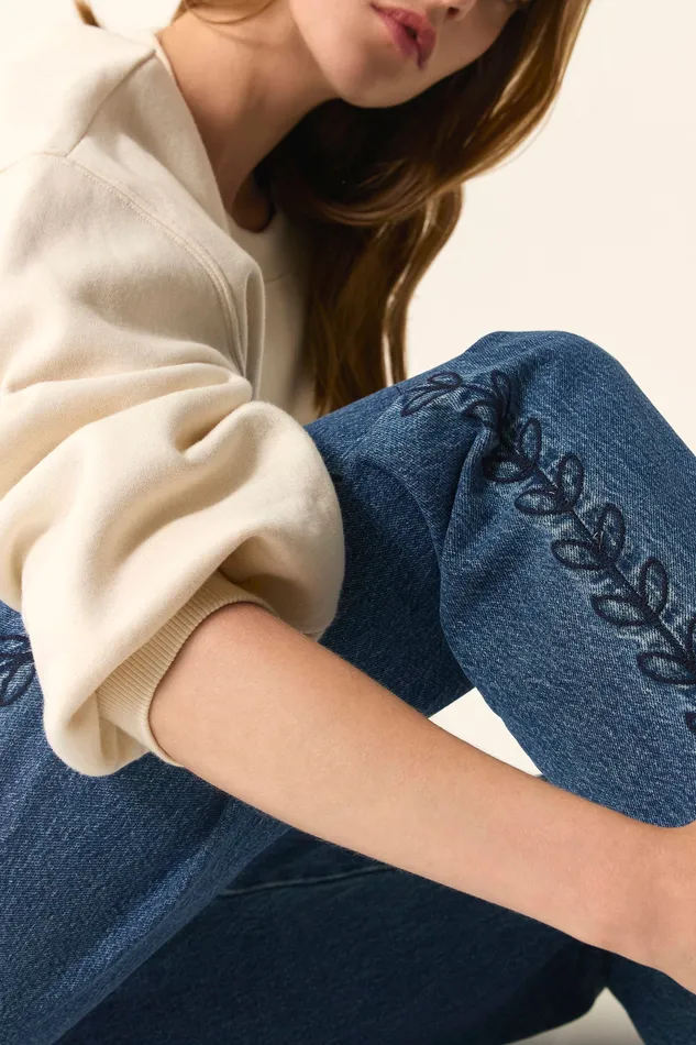 Women Jeans Louisetta Middle Blue Jean Coton Bleu Clair Des Petits Hauts Denim