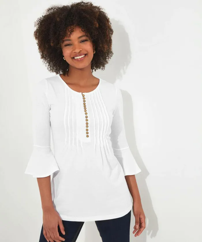 Women Joe Browns Beautiful Button Longline Top White