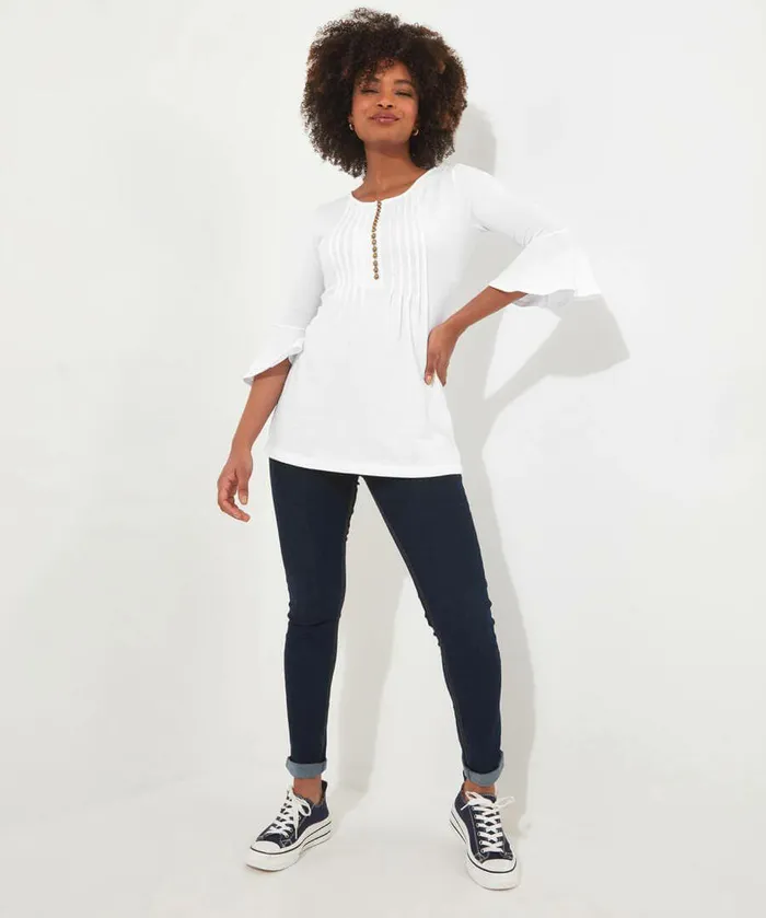 Women Joe Browns Beautiful Button Longline Top White