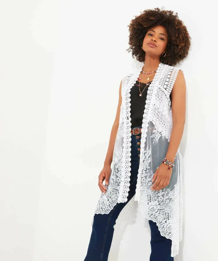 Women Joe Browns Boho Days Sleeveless Lace Kimono White Women Joe Browns Boho Days Sleeveless Lace Kimono White
