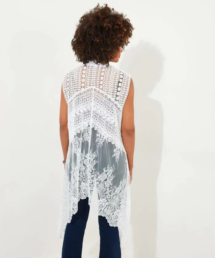 Women Joe Browns Boho Days Sleeveless Lace Kimono White Women Joe Browns Boho Days Sleeveless Lace Kimono White