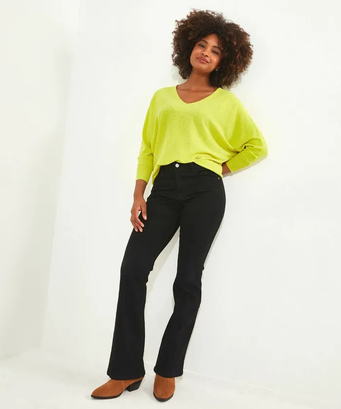 Women Joe Browns Camille Relaxed VNeck Jumper Magentalime Women Joe Browns Camille Relaxed VNeck Jumper Magentalime