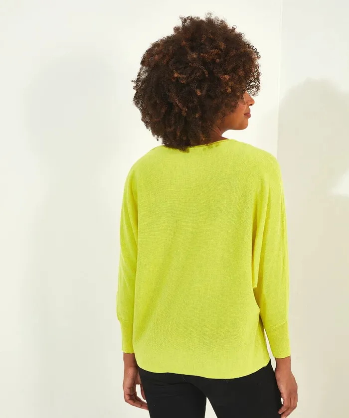 Women Joe Browns Camille Relaxed VNeck Jumper Magentalime Women Joe Browns Camille Relaxed VNeck Jumper Magentalime